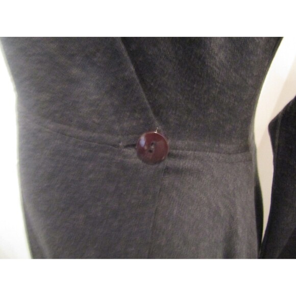 TOGETHER! Womens Charcoil Grey Midi Wrap Dress Side Pockets Flare Skirt Size S - Picture 4 of 8